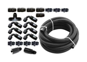 Torque Solution Braided Fuel Line Kit for -6 Aeromotive FPR: For WRX 02-14 / - Picture 1 of 2