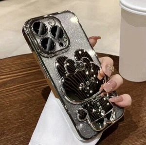 For iPhone Pro Max 12 Cute Rabbit Girls Mirror Stand Case,color Silver. - Picture 1 of 6