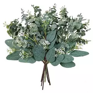 Mixed Eucalyptus Leaves Stems Bulk Artificial Eucalyptus Leaves Sprays Faux - Picture 1 of 7