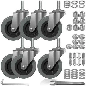 3 Inch Creeper Replacement Wheels 6 Pack Swivel Caster Wheel snap on cart Cas... - Picture 1 of 10