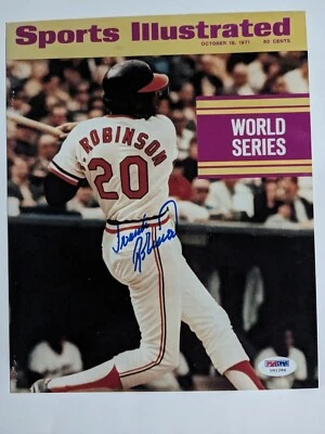 FRANK ROBINSON Signed 8x10 Photo Orioles SI Cover 1971 WS Auto PSA DNA COA 286 - Image 1 of 2