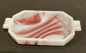 UV Akro White Color Agate ASHTRAY/Trinket Box /Colors: Crimson, White - Picture 1 of 7