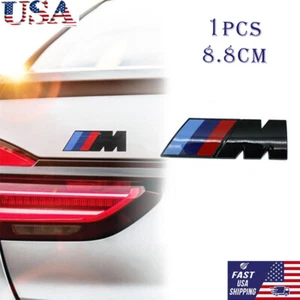 BMW M Power Emblem Badge Gloss Black Rear Trunk Decoration Refit ABS Large 850 - Picture 1 of 8