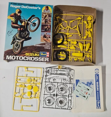 VINTAGE REVELL ROGER DECOSTER SUZUKI MOTOCROSS MODEL KIT H-1509 1/12 - Image 1 of 2