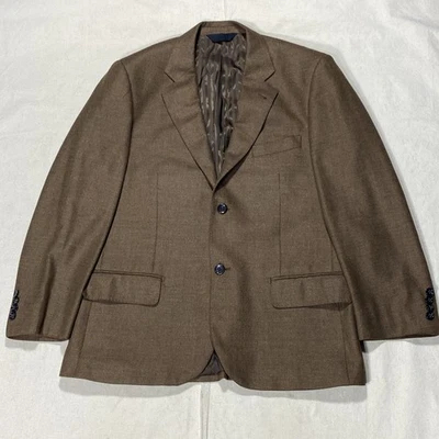 Vintage BRIONI AUGUSTO Brown Lambswool And Silk Sport Coat Jacket 40R By Porto - Image 1 of 4