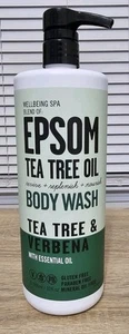 WELLBEING SPA EPSOM Tea Tree Oil Revive BODY WASH Gel ~TEA TREE & VERBENA 946ml - Picture 1 of 3