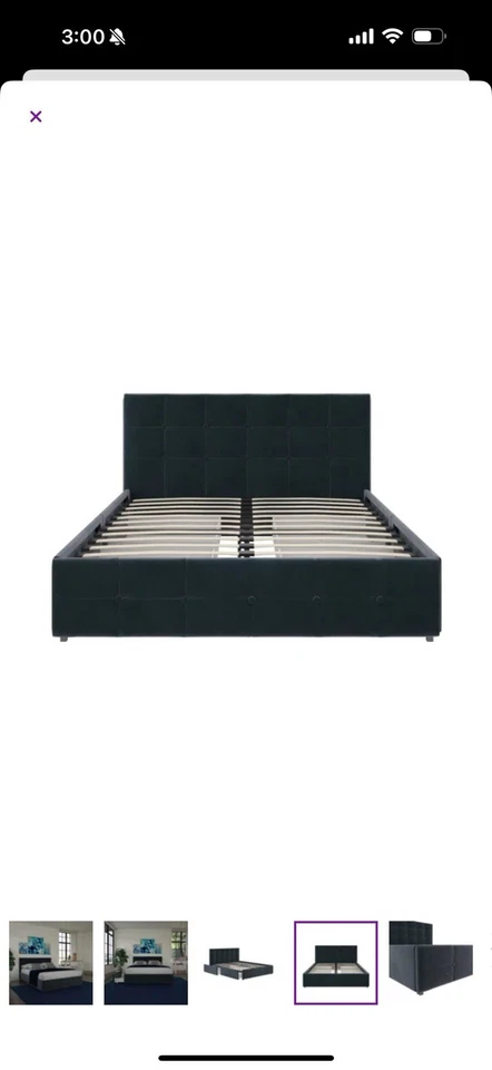 Winston Porter全尺寸Houchins内饰平台床蓝色 — 第 1/4 张图片