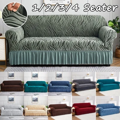 1/2/3/4 Seater High Elastic Stretch Lounge Sofa Covers Slipcover Couch Protector - Image 1 of 4