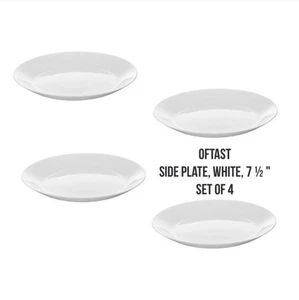 4 OFTAST Side plates, white, 7 ½ " - Picture 1 of 4
