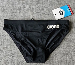 Arena Junior Boys Solid MaxLife Swim Briefs Trunks AUS Size AUS 12-13 Black - Picture 1 of 8