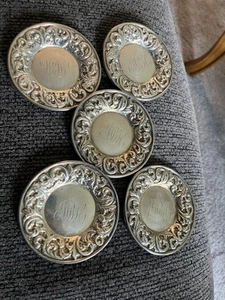 Sterling Silber # 10 Set mit fünf 2,75" Schalen 98,1 Gramm mit Mono - Bild 1 von 5
