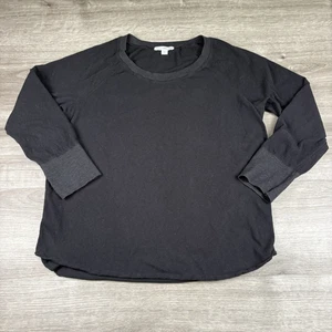 Camiseta para mujer James Perse talla 3 negra manga 3/4 negra 100 % algodón hecha en EE. UU. - Imagen 1 de 11