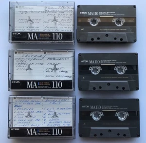 TDK MA 110 TYPE IV Metal Alloy BLANK CASSETTE TAPE (3) USED Tapes - Picture 1 of 4