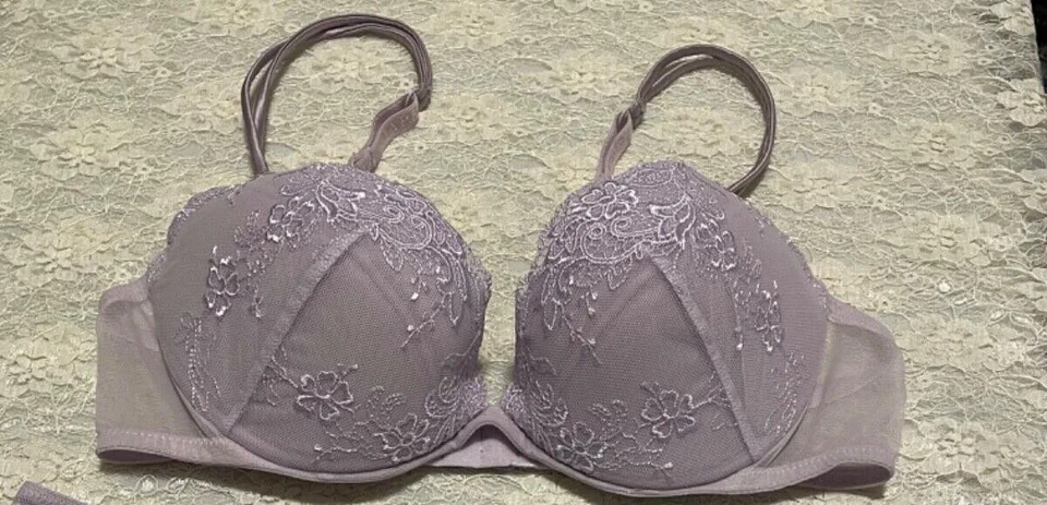 La Perla Primula 36C S Sujetador Push Up Conjunto Braguita Lila Púrpura Foto 1 de 2