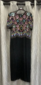 Laurence Kazar Beaded And Sequined Vintage Dress - Picture 1 of 11