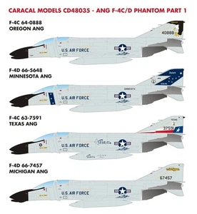 Adesivo Caracal 1/48 Guardia Nazionale Aerea F-4C/D Phantom Parte 1 - CD48035 - Foto 1 di 3
