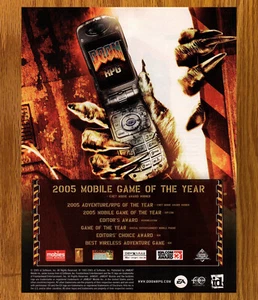 Doom RPG Mobile Game Flip Phone - Video Game Print Ad / Poster Promo Art 2006 - Picture 1 of 3