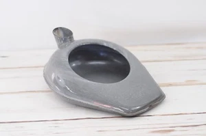 Antique Gray Graniteware Bed Pan Urinal Pot Grey Speckled Graniteware Enamelware - Picture 1 of 7