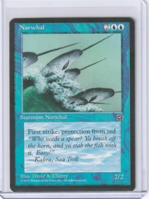 1995 Magic The Gathering MTG - Homelands - Narwhal MINT - Image 1 of 2