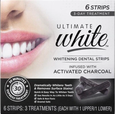5 cajas de tiras dentales blanqueadoras de dientes Ultimat con quitamanchas de carbón activado Foto 1 de 4