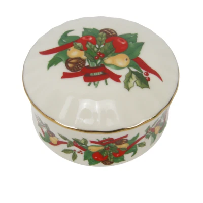 Caja de baratijas de música de porcelana fina Heritage House Melodías noche silenciosa - GC Foto 1 de 4