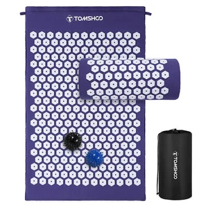 TOMSHOO Acupressure Mat Pillow Massage Set w/ Bag for Stress Stress Z0E7 - Picture 1 of 9