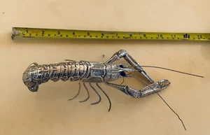 FABERGE, PIEZA NIVEL CARTIER LUJO PLATA ESTERLINA LANGOSTINA TODAS LAS PIEZAS SE MUEVEN  - Imagen 1 de 11