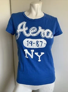 Girls Youth Large Aeropostale NY blue short sleeve cap sleeve T-shirt - Picture 1 of 4
