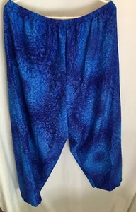 WOMENS NEW BLUE AQUA PURPLE TIE DYE PULL ON CAPRI POLY PANTS SIZE 2X 36-54 - Picture 1 of 4