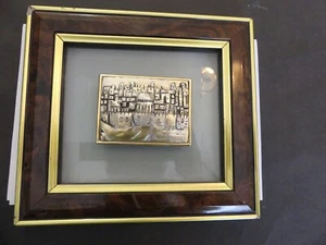 TABLEAU EN BOIS CRISTAL ET ARGENT VERMEIL MASSIF AU 1ER TITRE ISRAEL SAAD - Picture 1 of 4