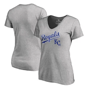 Women's Ash Kansas City Royals Cooperstown Collection Wahconah V-Neck T-Shirt - Picture 1 of 3