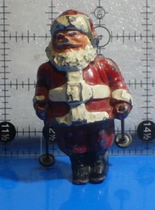 vintage Barclay Manoil metal Santa Claus ski poles Made USA hand painted 3" - Picture 1 of 7