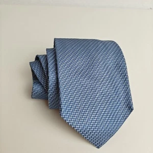 Raffiani Italien Seidenkrawatte 54" x 3,75", blau/silber, geometrisch gestreift Vater - Bild 1 von 6