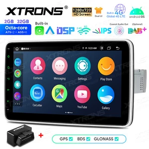 Single 1 DIN 10.1" Android 14 8-Core Car Stereo GPS Radio DSP 4G LTE NAV 2+32GB - Picture 1 of 16