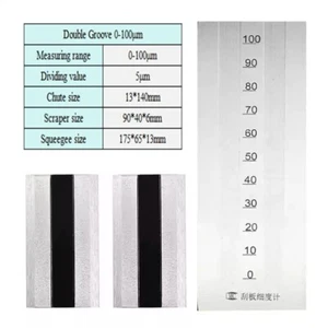 Double Groove Grindometer Scraper Fineness Meter Grind Gauge Stainless Steel - Picture 1 of 1