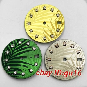 28,5 mm fecha ventana esfera estéril diamantes aptos para movimiento automático NH35 accesorios - Imagen 1 de 14
