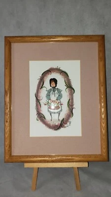 P Buckley Moss Artwork Hillary Framed Art Print Vtg Children Name 1 Girl 1993 - Image 1 of 4