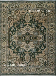 Handmade Traditional Heriz-Serapi 8x10 ft. Ivory/Beige Rug | Customizable Carpet - Picture 1 of 9