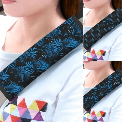 2pcs Carolina Panthers Car Seat Belt Pad Shoulder Pad Cover Comfortable Driving Cover