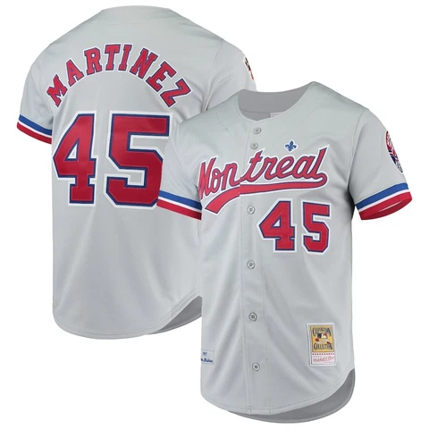 Montreal Expos Pedro Martinez #45 Mitchell & Ness 1997 Gray MLB Authentic Jersey Cover