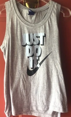 Camiseta sin mangas para mujer mediana The Nike Just Do It gris Foto 1 de 3