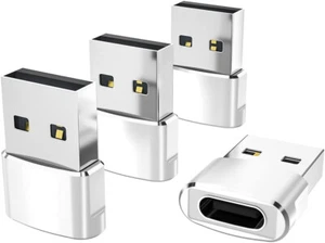 USB to USB C Adapter 4 Pack,Type C Female to A Male Charger Converter for Apple - Picture 1 of 6