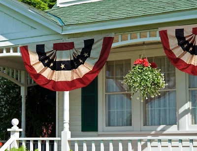 NUEVO Bandera de abanico americano Bunting rojo blanco y azul 2x4 pies Darice Foto 1 de 4