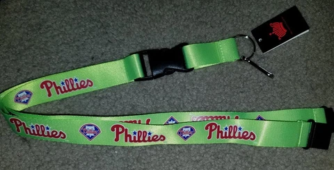 MLB Philadelphia Phillies Neon Green Breakaway Lanyard Keychain NWT Free Ship Cover