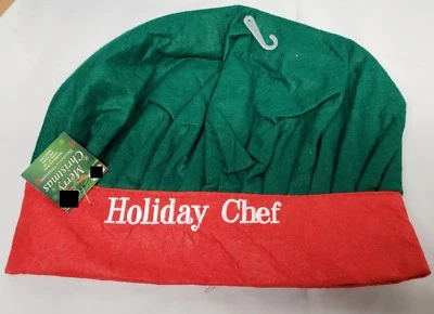 1 SOMBRERO CHEF POLIÉSTER NAVIDAD VACACIONES, VERDE Y ROJO, talla única Foto 1 de 4