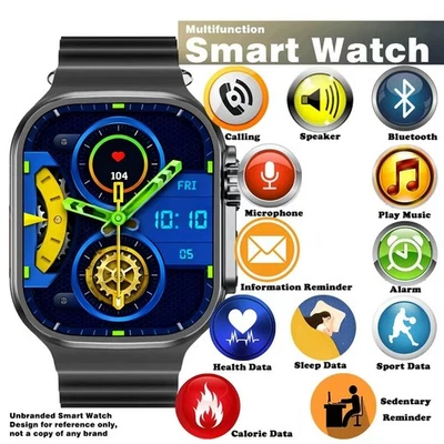 Bluetooth Smart Watch Men Women Compatible with iPhone/Android Phones Smartwatch - Image 1 of 4