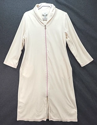 Karen Neuberger Terciopelo Cremallera Completa Bata Bolsillos Ropa de Dormir Camisón Talla M Rosa Rubor Foto 1 de 4