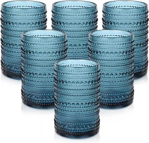 Vintage Glassware Drinking Glasses Set of 6,15 oz Hobnail 15oz, 15oz Blue - Picture 1 of 7