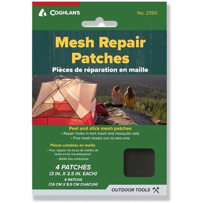Coghlan's Camping Mesh Repair Patches Black 4pk Tents screen fixer Peel&Stick - Image 1 of 3