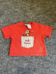 Vintage 90s Kids Winnie The Pooh Size 18M Embroidered Tigger Pocket Tee Shirt - Picture 1 of 11